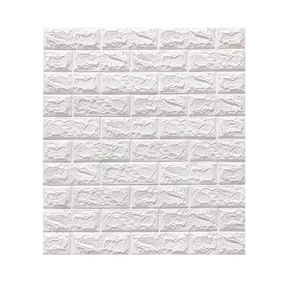 PVC wall board 3D PE foam wall paper peel and paste wall brick self adhesive