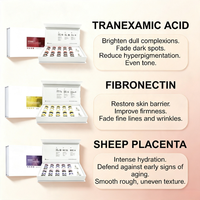 Poudre de peptides cosmétiques lyophilisés GHK-Cu, placenta de mouton hydrolysé, poudre de collagène lyophilisée, niacinamide, acide tranexamique