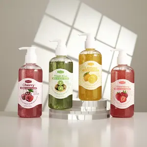KORMESIC Herbal Natural Bath Private Label Shower Gel Wholesale Skin Lemon Kiwi Cherry Strawberry Scrub Body Wash