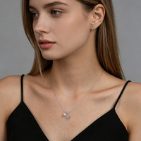 Ensemble collier et boucles d'oreilles Glowluxe en argent sterling 925 avec perle œil de chat bleue et étoile, collection de bijoux minimalistes, cadeau, vente en gros