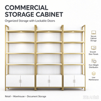 Étagères de présentation cosmétiques modernes or et blanc avec armoire de rangement, présentoir modulaire pour produits de beauté et soins de la peau