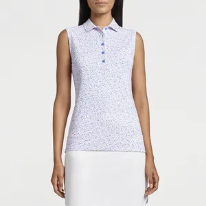 Vente flash - Polo de <span class=keywords><strong>golf</strong></span> pour <span class=keywords><strong>femme</strong></span> en tissu polyester et élasthanne léger, respirant et sans manches, personnalisable - Product Image 1