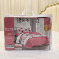 En stock – Ensemble de literie super doux 4 pièces : couvre-lit matelassé, drap-housse et 2 taies d'oreiller – Vente en gros