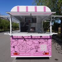 Camion de vente ambulante de glaces, chariot à café, bar, remorque alimentaire avec cuisine entièrement en acier inoxydable pour la vente au détail de snacks, hot-dogs et fast-food