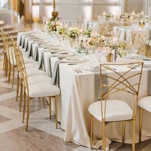 Vente en gros de luxe Empilable Fer Or Crossback Chaise Mariage pour réception d'événement - Product Image 1