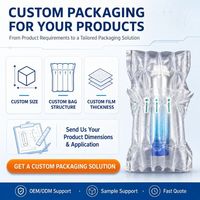 Sac gonflable personnalisé en forme de Q à 4 colonnes pour flacons de spray cosmétiques, aérosols, emballage de protection antichoc en PA/PE