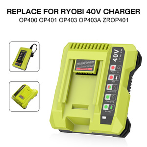 Chargeur de batterie au lithium <span class=keywords><strong>Ryobi</strong></span> PO401, sortie 2A avec éclairage LED pour outils et tondeuses à gazon 36-<span class=keywords><strong>40V</strong></span> - Product Image 4