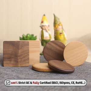Sottobicchieri in <span class=keywords><strong>Legno</strong></span> Naturale Personalizzabili con Logo Inciso al Laser, in Noce e Bambù, Rotondi, Vuoti, Regalo Personalizzato, Vendita all'Ingrosso per Fabbriche - Product Image 4