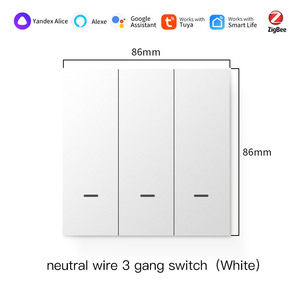 Smart Life Wi-Fi Touch <b>Wall</b> <b>Switch</b> 1 Gang 1 Way White 86mm Neutral Wire IP24 20A Modern PC Material USB Type-C Port - Product Image 3