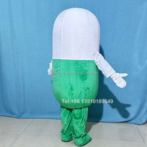 कवक अनुकूलित हरी गोली शुभंकर कैप्सूल पोशाक पोशाक फैंसी पार्टी पोशाक हेलोलीन कार्निवल - Product Image 5