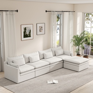 Ensemble de meubles modulaires pour salon VOXHOME, en tissu microfibre moderne, de qualité nuage, avec éponge, à combiner librement - Product Image 3