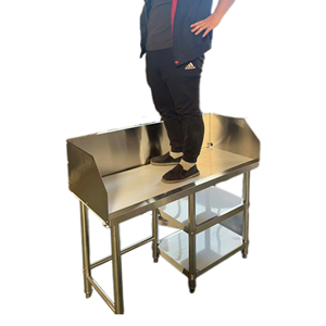 VICTORY KITCHEN Mesa de Trabajo de Acero Inoxidable 201 Personalizada, Mesa de Cocina a Gas con Estante de Almacenamiento de 2 Niveles, Modelo VCT - Product Image 2