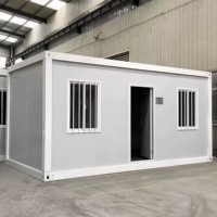 Maison conteneur démontable de 20 pieds, panneaux sandwich, préfabriquée, modulaire, design moderne, portable, pour bureau, hôtel