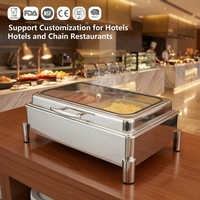 Edelstahl Chafing Dish Alkoholbeheiztes Rechteckiges Buffet-Speisenwärmer-Set für Hotel Restaurant Catering-Bedarf
