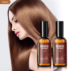 Label pribadi Minyak kosmetik Maroko produk perawatan rambut Vegan menyegarkan minyak rambut Argan