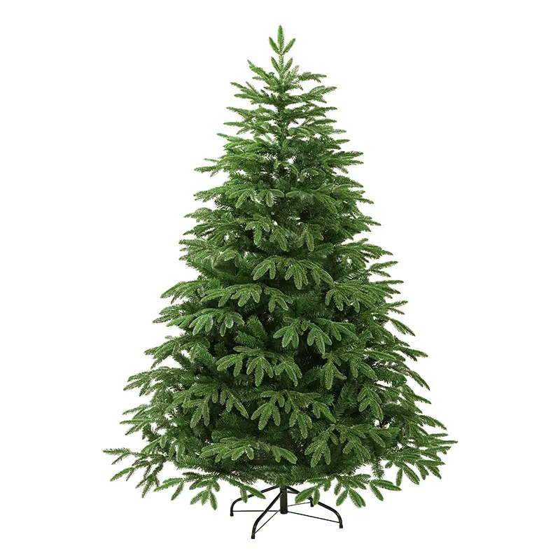 קישוט חג המולד יוקרתי ירוק 2.4 מ' PE מעורב עץ חג המולד עם אורות