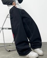 Jeans baggy hip-hop pour hommes, style Y2K, jambes larges, grandes poches, pantalon en denim skater, coupe décontractée, pantalon long, streetwear personnalisé