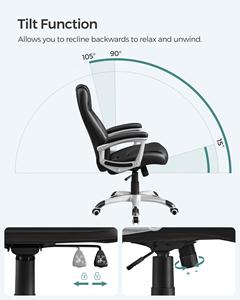 <span class=keywords><strong>Chaise</strong></span> de bureau ergonomique pivotante <span class=keywords><strong>SONGMICS</strong></span> avec dossier haut, grand siège et fonction d'inclinaison, en PU noir épais, <span class=keywords><strong>chaise</strong></span> de direction - Product Image 3