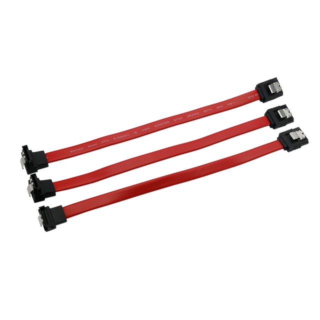 Serial ATA Red 7Pin Sata SATA to 90 Degree Cable for Hard Disk Computer 6 Gbps SATA 3.0 Cable with Locking Latch