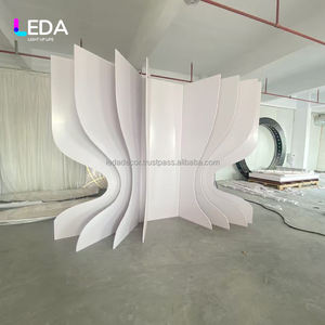 Leda ที่ตั้งเวทีพีวีซีหลายชั้นสำหรับตกแต่งงานแต่งงานฉากหลังสีขาวอะคริลิคแบบกำหนดเอง - Product Image 2