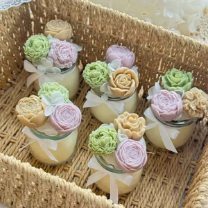 Velas Aromáticas de Cera de Soya con Aroma a Rosa Peonía 3D Hechas a Mano en Frascos de Vidrio, Decoración para el Hogar, Regalo para Bodas y Despedidas de Soltera - Product Image 1