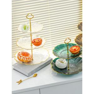 ถาดผลไม้สองชั้นสวยหรู ขนาด 25 ซม. สีเขียว ทำจากพลาสติก สำหรับเสิร์ฟขนมหวานบนโต๊ะกาแฟที่บ้าน - Product Image 5