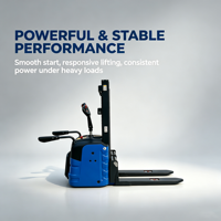Chariot élévateur à batterie au lithium 1,5T, double levage et pieds de soutien latéraux, OEM ODM direct usine pour allées étroites