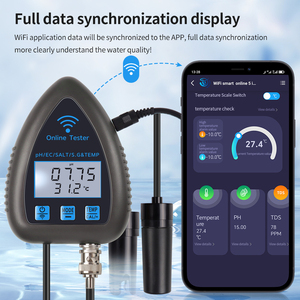 เครื่องตรวจสอบคุณภาพน้ำ WiFi 5 in 1 วัดค่า TDS/EC/SALT PH S.G.TEMP อเนกประสงค์สำหรับตู้ปลาและบ่อเลี้ยงสัตว์น้ำ Tuya WiFi 5 in 1 - Product Image 3