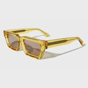 Yeetian High End Blonde Crystal CE Rectangle Custom Glasses Frame Cellulose Acetate Sunglasses Wholesale