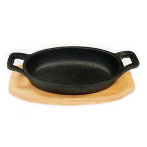 Cookwin pré-assaisonné antiadhésif en fonte mini casserole ovale gratin <span class=keywords><strong>paella</strong></span> <span class=keywords><strong>plat</strong></span> de service - Product Image 1