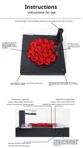 กล่องดนตรีวินเทจ D124 พร้อมดอกไม้ประดับ กล่องลำโพงรูปทรงกราโมโฟน ของขวัญสุดสร้างสรรค์สำหรับคู่รักในเทศกาลต่างๆ - Product Image 4