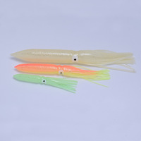 Leurre souple calmar lumineux 15cm/23cm/30cm appât de pêche à la traîne en eau salée pieuvre lueur complète avec yeux leurre de jupe en Silicone souple