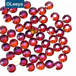 ขายส่ง คริสตัลตกแต่งเล็บแบบแบน รุ่น 2088 สไตล์ 16 เหลี่ยมเจียระไน สีแดงเปลวไฟภูเขาไฟ สำหรับตกแต่งเล็บ - Product Image 1