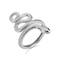 Vente flash Bijoux fins Plaqué or 18 carats Argent sterling S925 Bague serpent torsadée pour femmes