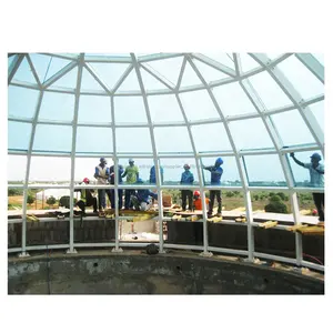 De alta calidad de espacio de acero truss estructura tragaluz de vidrio templado mezquita roofing cúpula de cristal de techo