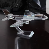 Modèle d'avion 3D gravé Verisemilar Trophée d'avion K9 Avions en verre cristal poli pour la décoration intérieure Cadeau avec thème d'amour