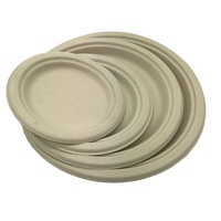 Assiettes Rondes Compostables en Bagasse de Canne à Sucre Sans PFAS de 8,75 Pouces pour le Camping