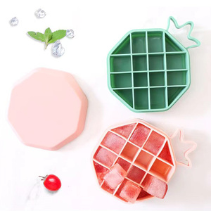 Mới Nhất Sô Cô La Khuôn Khay Không Dính Tái Sử Dụng Dứa Hình <span class=keywords><strong>Ice</strong></span> Cube Khuôn Mẫu Với Nắp - Product Image 5