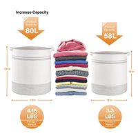 Panier de rangement rond en corde de coton tressée avec poignées, 18 po L x 18 po L x 20 po H, organisateur domestique, vente en gros