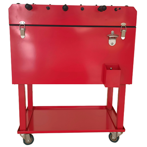 Carrito Enfriador de Fútbol de Mesa Enrollable Práctico de 49L/65L, Cubo de Hielo Metálico con Ruedas para Mantener Fresco, Ideal para Fiestas - Product Image 3