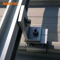 Supports de toit en aluminium anodisé pour panneaux solaires, structure en L avec installation rapide pour système de montage sur toit en tôle.