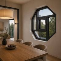 Ventanas Decorativas de Aluminio con Forma Hexagonal, Apertura Interior, Ahorro de Energía, Insonorizadas, Adecuadas para Villas, OEM