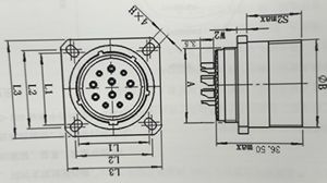 Connecteurs électriques circulaires série GJB III, résistants à l'environnement marin, avec filtre, prises femelles, 16 cœurs, légers - Product Image 4