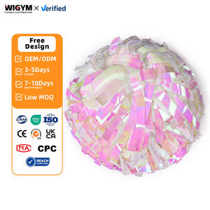 Pompons de cheerleading en PVC grand format, légers, écologiques, 30 cm, en papier de soie et guirlande, nœuds à tirer pour la remise des diplômes, le Ramadan, Diwali - Product Image 1