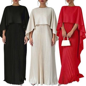 strapless open back dress Ivory Cape Pleated Satin Midi Dress – shopaleena main image 0