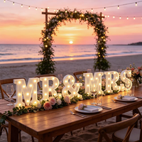 Lettres lumineuses en plastique MR&MR à LED, ambiance romantique pour la Saint-Valentin et les mariages, personnalisables, alimentées par piles