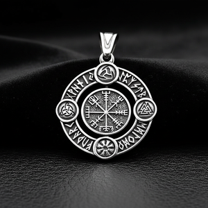 Collar con Colgante Yunnique de Acero Inoxidable 316L, Escudo Vikingo con Nudo Celta Grabado, Acabado Antiguo, Resistente al Agua, Amuleto Vintage Unisex - Product Image 1