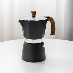 Venta al por mayor negro moderno italiano aluminio 3 tazas 6/9 tazas <span class=keywords><strong>Moka</strong></span> Pot cafetera estufa-Top Mokapot - Product Image 3