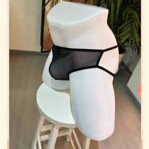 Nuovi Slip Sexy da <span class=keywords><strong>Uomo</strong></span> con Catena, Traspiranti in Rete Trasparente, Motivo Tinta Unita, in Poliestere, a Vita Bassa, Modello <span class=keywords><strong>Perizoma</strong></span> Aderente - Product Image 3