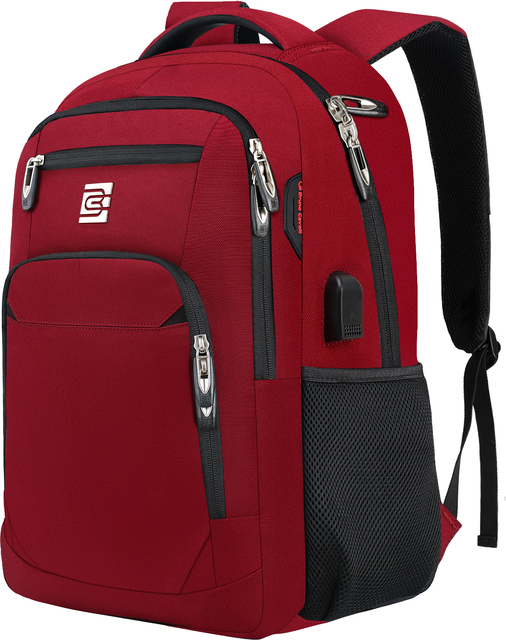 Water Resistant Durable  School Computer Bag with USB Charging Port Laptop Backpack,Business Travel Durable